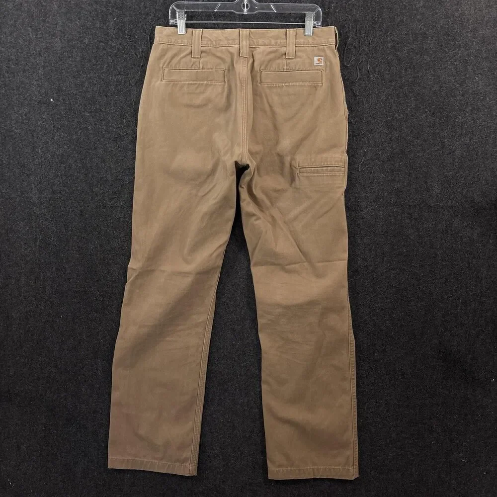 Carhartt Pants Men's 32x31 Khaki Relaxed Fit Carpenter Work Utility Straight Leg